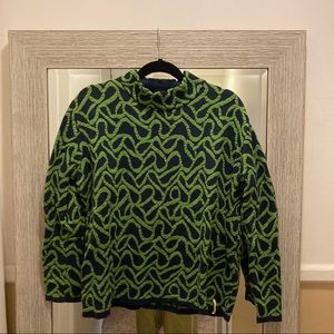 Blue and green sweater top